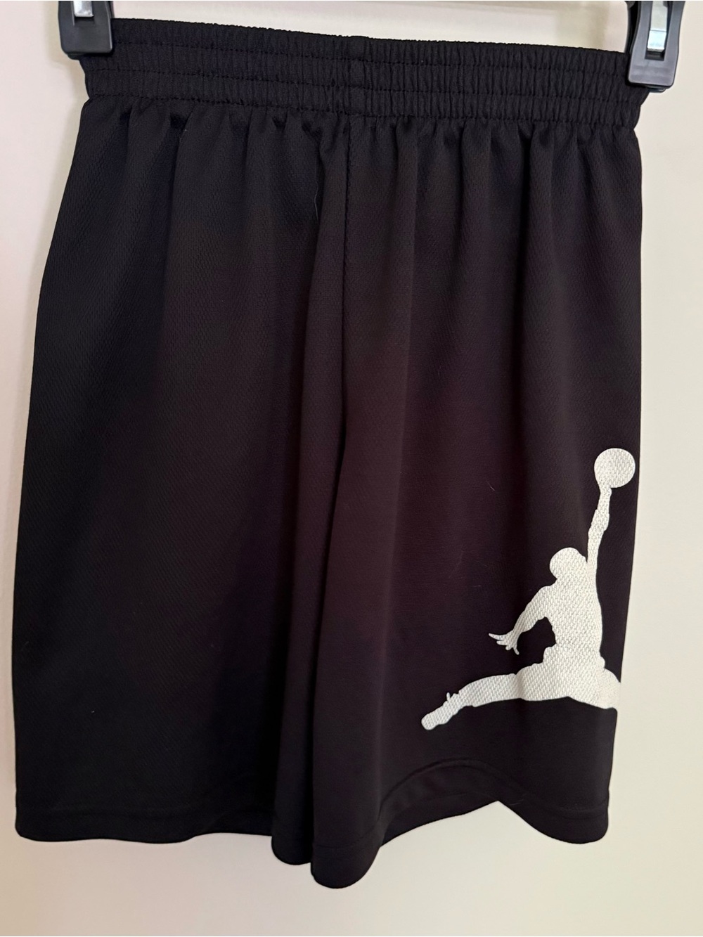Jordan Kids Black Shorts with White Jumpman Graphic